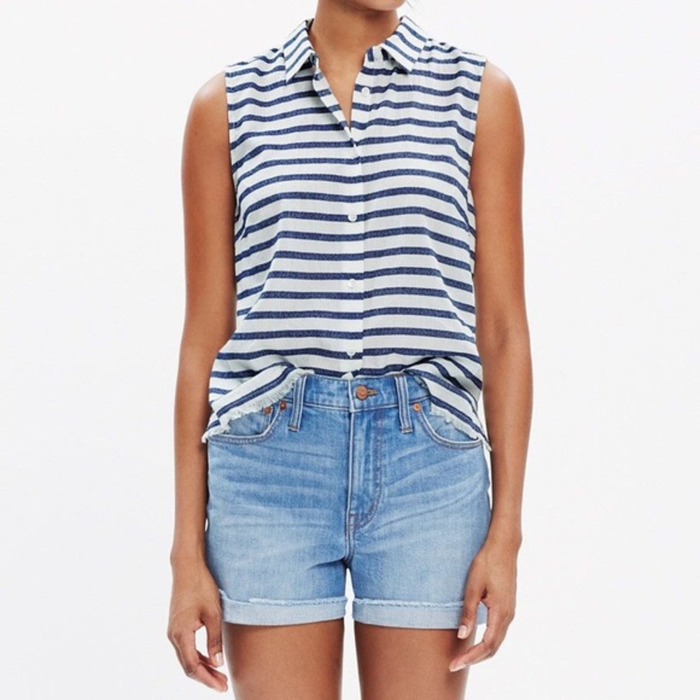Madewell | ‘Moment’ Striped Sleeveless Shirt
